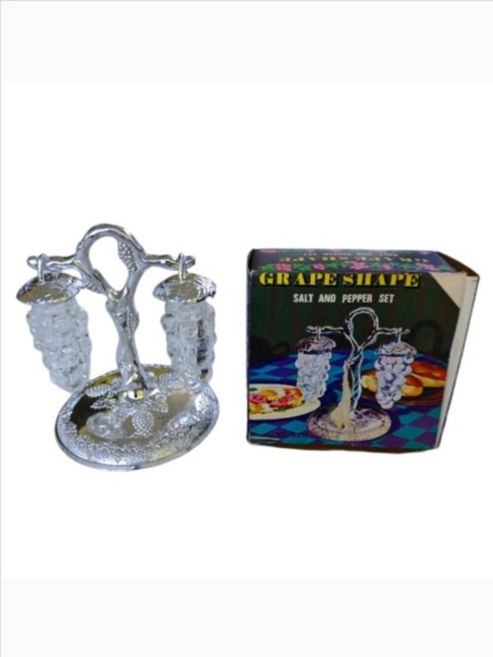 Vintage Vineyard Themed Hanging Grape Salt & Pepper Set